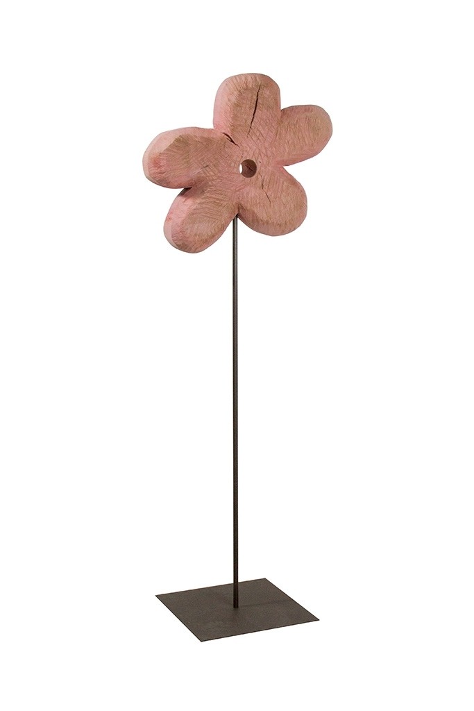 Holz Blume Pappel pink 50x20cm
