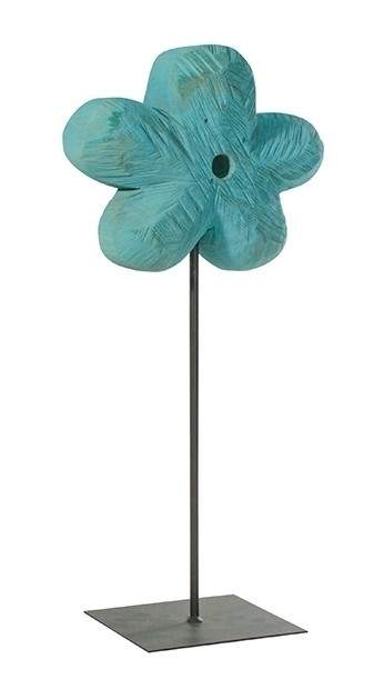 Holz Blume Pappel blau 50x20cm
